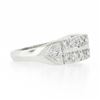 Image 5 : Vintage Platinum 1.0 ctw Dual Row Fishtail Pave Diamond Stack Wedding Band Ring
