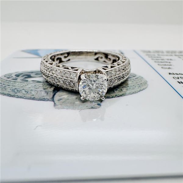 0.78 ctw Diamond 18K White Gold Engagement Ring