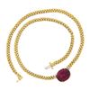 Image 3 : 18K Two Tone Gold 12.82 ctw GIA Large Oval Red Rubellite Tourmaline 16" Necklace