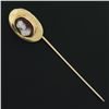 Image 3 : Antique 10k Yellow Gold Detailed Oval Hardstone Carved Cameo Stick Pin w/ Patina