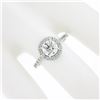 Image 4 : Platinum 1.65 ctw E Flawless GIA Round Diamond LOW PROFILE Halo Engagement Ring