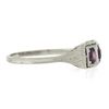 Image 5 : Antique Edwardian Platinum Rhodolite Garnets Filigree Wheat Work 3 Stones Ring