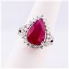 Image 3 : 6.20 ctw Ruby and 1.09 ctw Diamond Platinum Ring (GIA CERTIFIED)