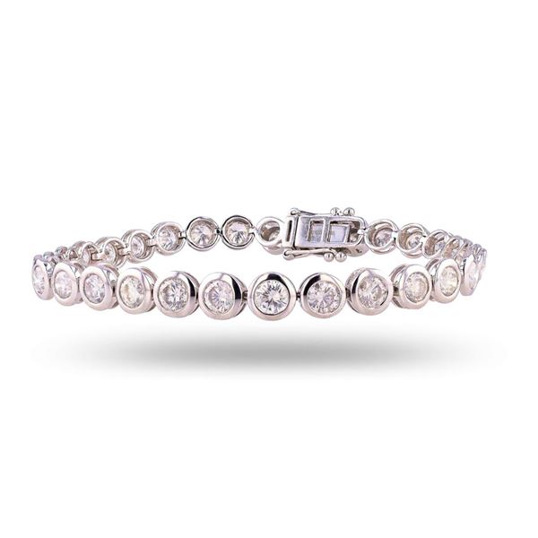 8.04 ctw G to H COOR SI1 to I1 CLARITY Diamond 14K White Gold Tennis Bracelet