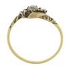 Image 1 : Antique Victorian 10k Gold 0.34 ctw Old Cut Diamond Repousse Work 3 Stones Ring
