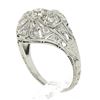Image 9 : Antique Edwardian Platinum European Diamond Milgrain Engraved Dome Mosaic Ring