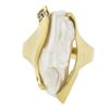 Image 4 : Vintage Sterllman 14k Yellow Gold Baroque Pearl w/ Diamond Free Form Ring
