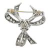 Image 3 : Vintage Solid Platinum 1.95 ctw Old Cut Diamond Ribbon Bow Flower Pin Brooch