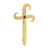 Vintage Retro 18k Gold Ruby Diamond Textured Florentine Sword Dagger Brooch Pin
