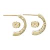 18K Gold 1.65 ctw Invisible Princess & Pave Round Diamond Cuff Stud Earrings