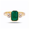 Image 1 : 1.67 ctw Emerald and 0.14 ctw Diamond 14K Yellow and White Gold Ring