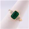Image 3 : 1.67 ctw Emerald and 0.14 ctw Diamond 14K Yellow and White Gold Ring
