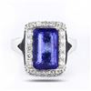 Image 1 : 4.57 ctw Tanzanite and 0.77 ctw Diamond 18K White Gold Ring