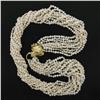 Image 8 : 18k Yellow Gold Lion Head Clasp 30" Fresh Water Pearl Multi Strand Necklace