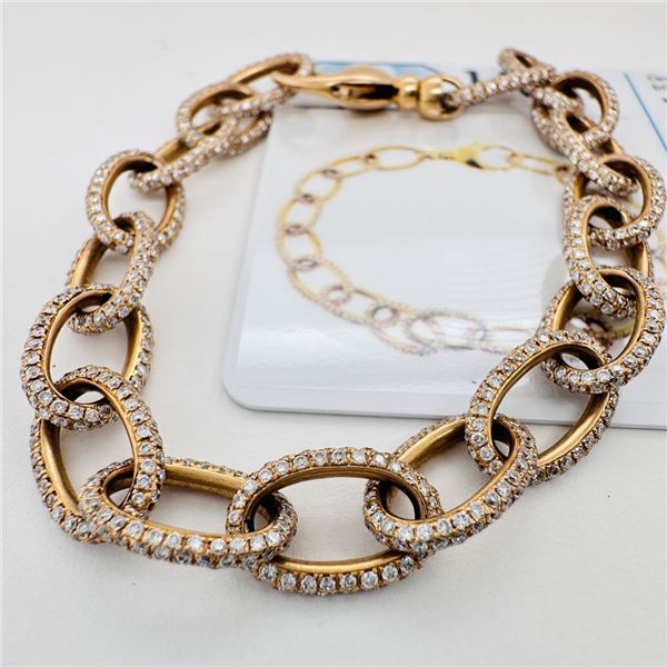 3.93 ctw Diamond 14K Yellow Gold Link Bracelet