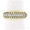 Image 1 : Jose Hess 18k Gold 0.90 ctw Round Prong Diamond Multi Row Grooved Wide Band Ring
