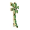 Image 1 : Vintage 10K Yellow Gold Cabochon Jade Open Work Dragonfly Large Pin Brooch
