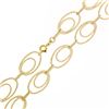 Image 6 : Statement 14K Yellow Gold Long 28" Textured Open Dual Oval Link Chain Necklace