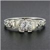 Image 2 : Art Deco 18k White Gold .40 ctw Old Cut Diamond Solitaire Engagement Promise Rin