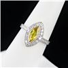 Image 1 : 1.29 ctw Yellow Sapphire and 0.41 ctw Diamond Platinum Ring (GIA CERTIFIED)