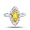 Image 2 : 1.29 ctw Yellow Sapphire and 0.41 ctw Diamond Platinum Ring (GIA CERTIFIED)