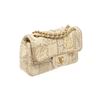 Image 2 : Chanel Beige White Canvas Tweed Medium Patchwork Jumbo Flap Shoulder Bag