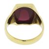 Image 6 : Men's 14k Gold Cabochon Custom Cut Red Stone Bezel Solitaire Cocktail Ring