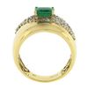 Image 8 : Estate 14k Gold 2 ctw Green Emerald & Diamond Wide Unique Polished Cigar Band Ri