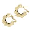 Image 3 : 14k Yellow Gold 11.3mm Wide Dual Finish Scalloped Cuff Omega Back Earrings