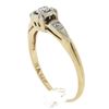 Image 3 : 14k Two Tine Gold .19 ctw Old Diamond Squared Setting Three 3 Stone Promise Ring