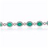 Image 3 : 11.44 ctw Emerald and 3.50 ctw Diamond 14K White Gold Bracelet