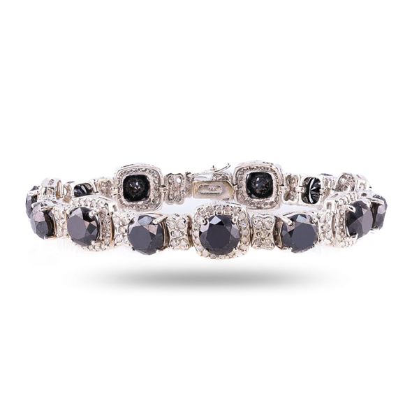 23.53 ctw Fancy Black Diamond 14K White Gold Bracelet (25.73 ctw Diamonds)
