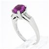 Image 6 : Vintage Platinum 2.51 ctw GIA NO HEAT Round Purple-Pink Sapphire & Diamond Ring
