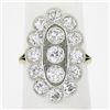 Antique Edwardian Gold & Platinum 2.5 ctw Old European Diamond Long Dinner Ring