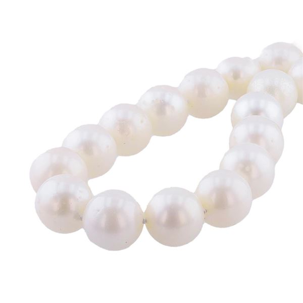9MM to 11MM White South Sea Cultured Pearl Necklace with 14K White Gold Clasp