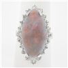 Image 2 : Vintage 14k Gold 10.28 ctw GIA Marquise Cabochon Opal & Diamond Halo Cocktail Ri
