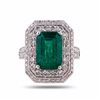 Image 1 : 5.37 ctw Emerald and 1.50 ctw Diamond Platinum Ring (GIA CERTIFIED)