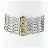 Image 2 : 18k White Gold 6.65 ctw 6 Row Diamond by the Yard Wide Flexible Statement Bracel