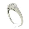 Antique Art Deco 18k White Gold 0.24 ctw European Diamond Milgrain Engraved Ring