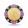 8.49 ctw Opal, 0.92 ctw Pink Sapphire and 0.27 ctw Diamond Platinum Ring