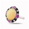Image 2 : 8.49 ctw Opal, 0.92 ctw Pink Sapphire and 0.27 ctw Diamond Platinum Ring
