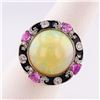 Image 3 : 8.49 ctw Opal, 0.92 ctw Pink Sapphire and 0.27 ctw Diamond Platinum Ring