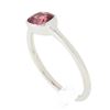 Image 9 : 18k White Gold 0.81 ctw GIA Cushion Padparadscha Sapphire Bezel Solitaire Ring