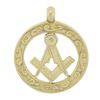 Image 2 : Antique 9c Yellow Gold Engraved Work Reversible Circle Masonic Medallion Pendant