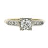 Image 4 : Vintage 14k Gold Palladium .54 ctw Old European Diamond Solitaire Engagement Rin