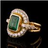 Image 1 : 2.36 ctw Emerald and 1.21 ctw Diamond 14K Yellow Gold Ring