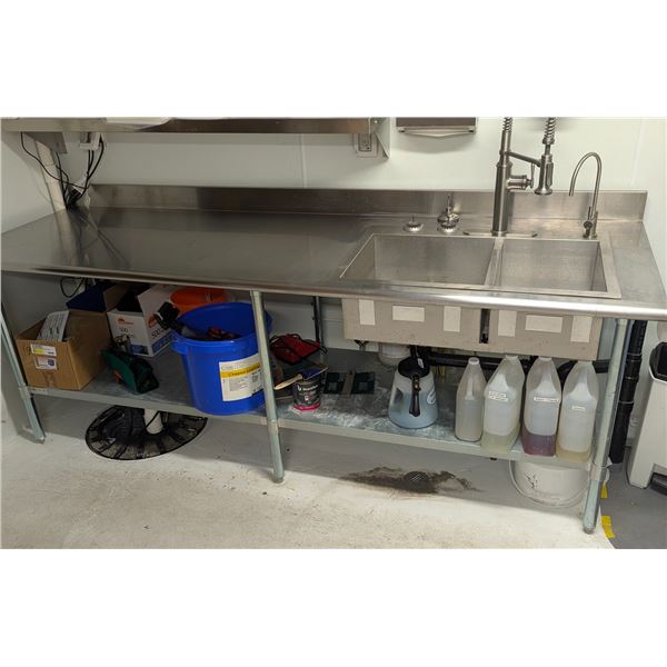 6 ft Stainless Steel Table with Double Sink