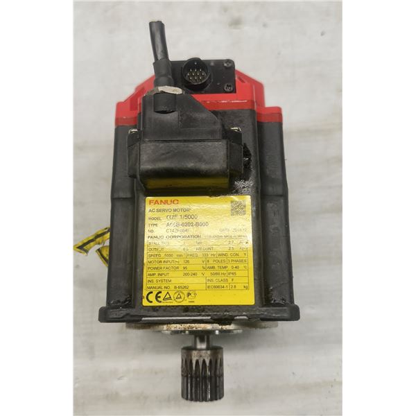 Fanuc #A06B-0202-B000 AC Servo Motor w/#A860-2000-T301 Encoder