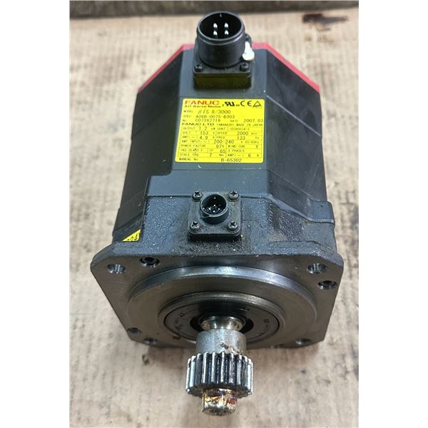 Fanuc #A06B-0075-B303 AC Servo Motor w/#A860-2020-T301 Pulse Coder