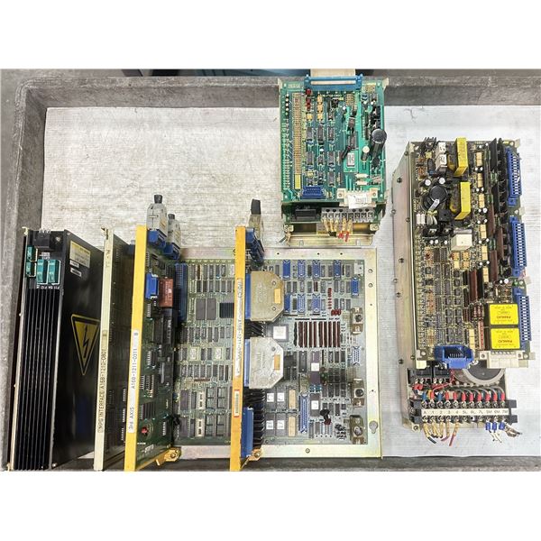 Lot of (3) Fanuc Servo Amplifiers, Power Supply & Circuit Boards